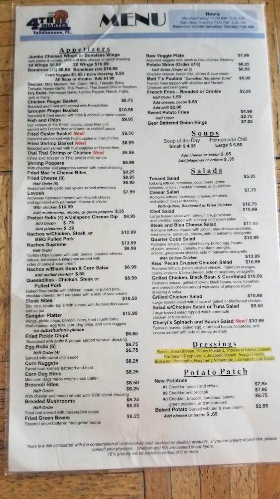 4th Quarter Bar & Grille Menu image 3